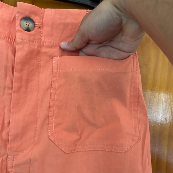 Maeve By Anthropologie The Colette Coral Wide Leg Linen Pants Sz 31 - Picture 5 of 9